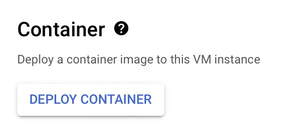 Google Cloud deploy container settings for VM