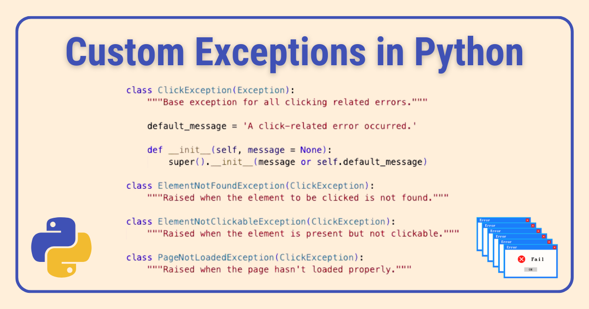 Creating Custom Exception in Python 