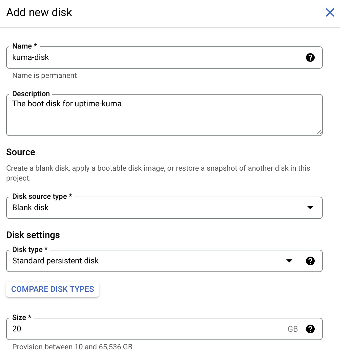 VM more extra disk options